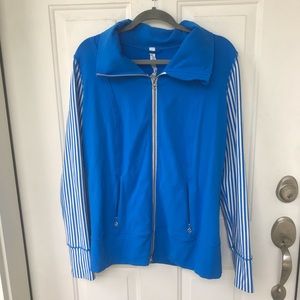 Lululemon blue and white collared zip up jacket